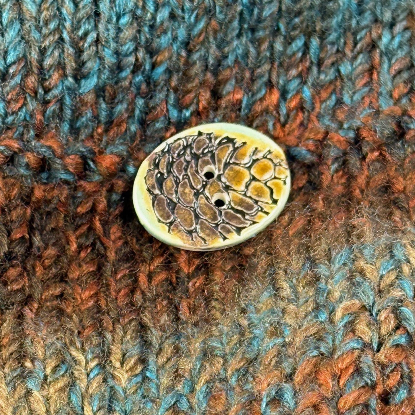Pinecone Ceramic Button
