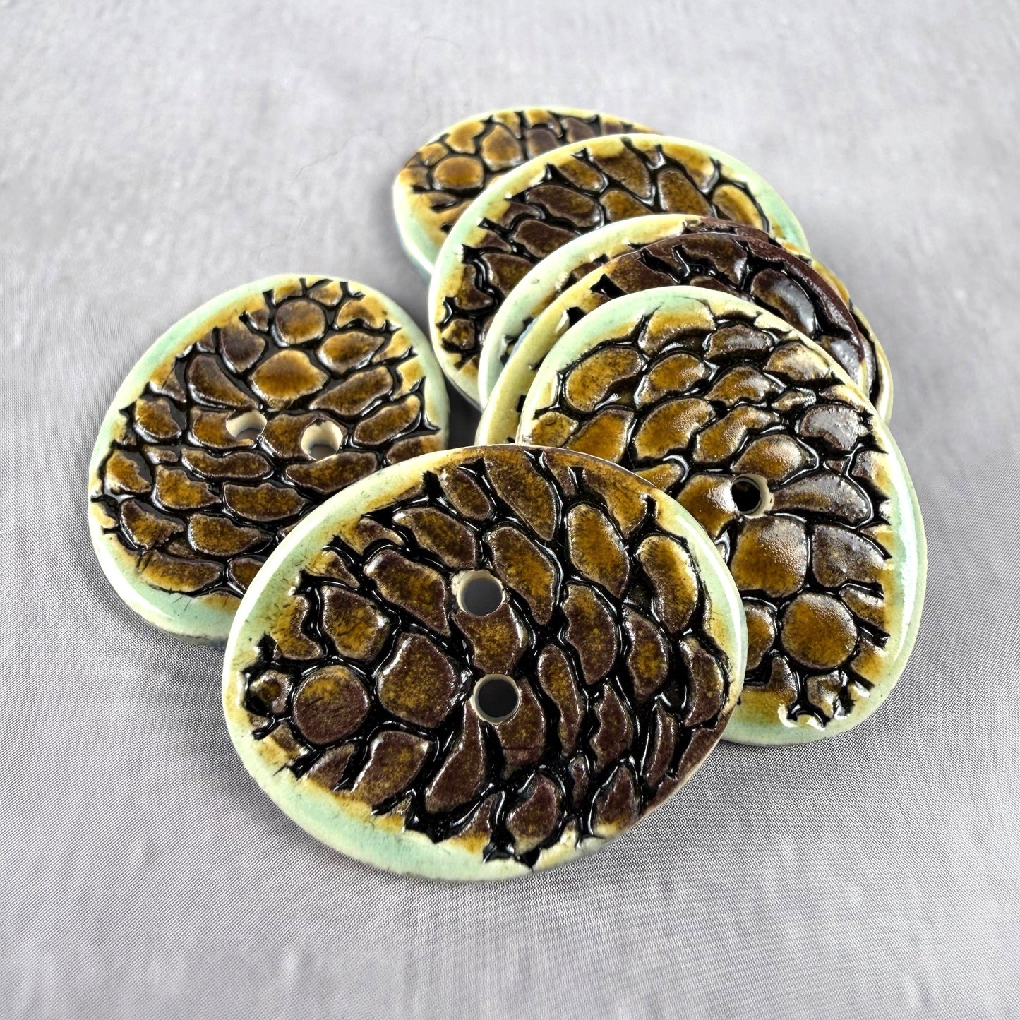 Pinecone Ceramic Button