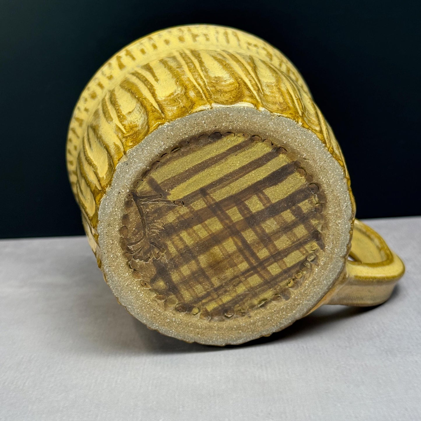 Yellow Ochre and Green Rustic Mug