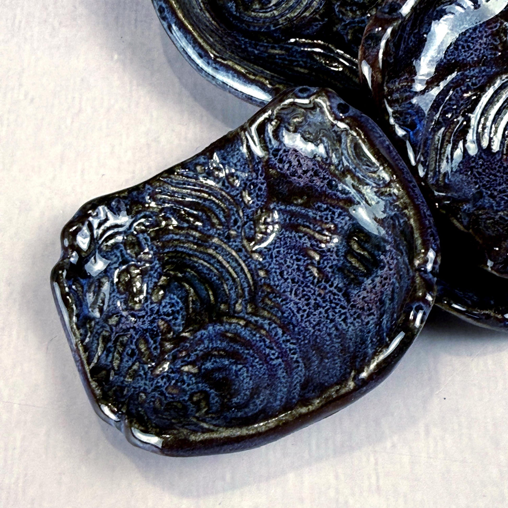 Dark Blue and Purple Wave Patterned Chopstick Rest/Tiny Spoon Rest