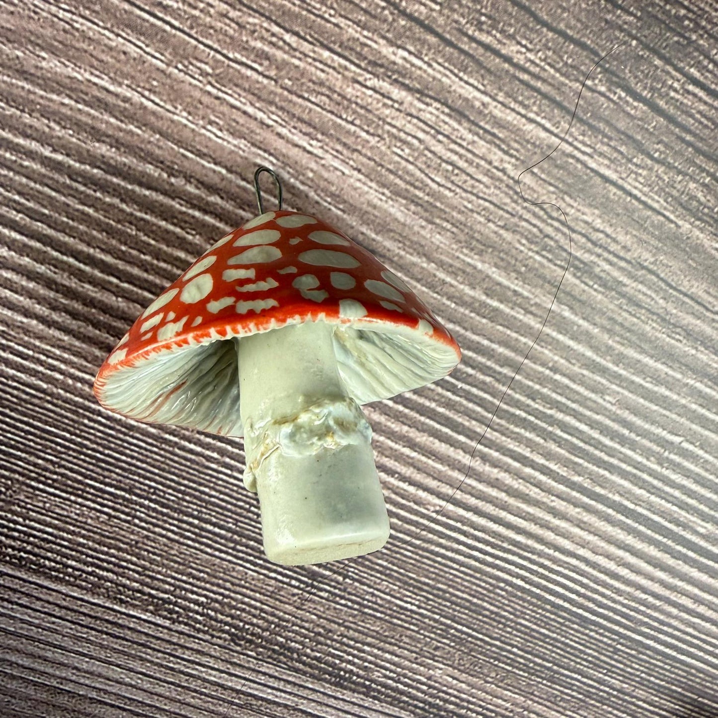 Set of 3 Ceramic Mushroom Ornaments
