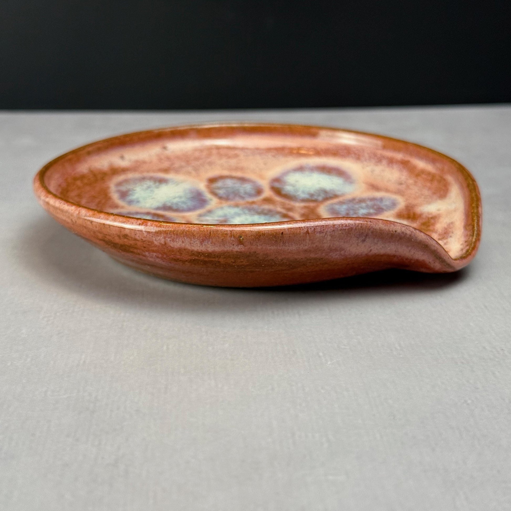 Pink and Blue Stoneware Spoon Rest