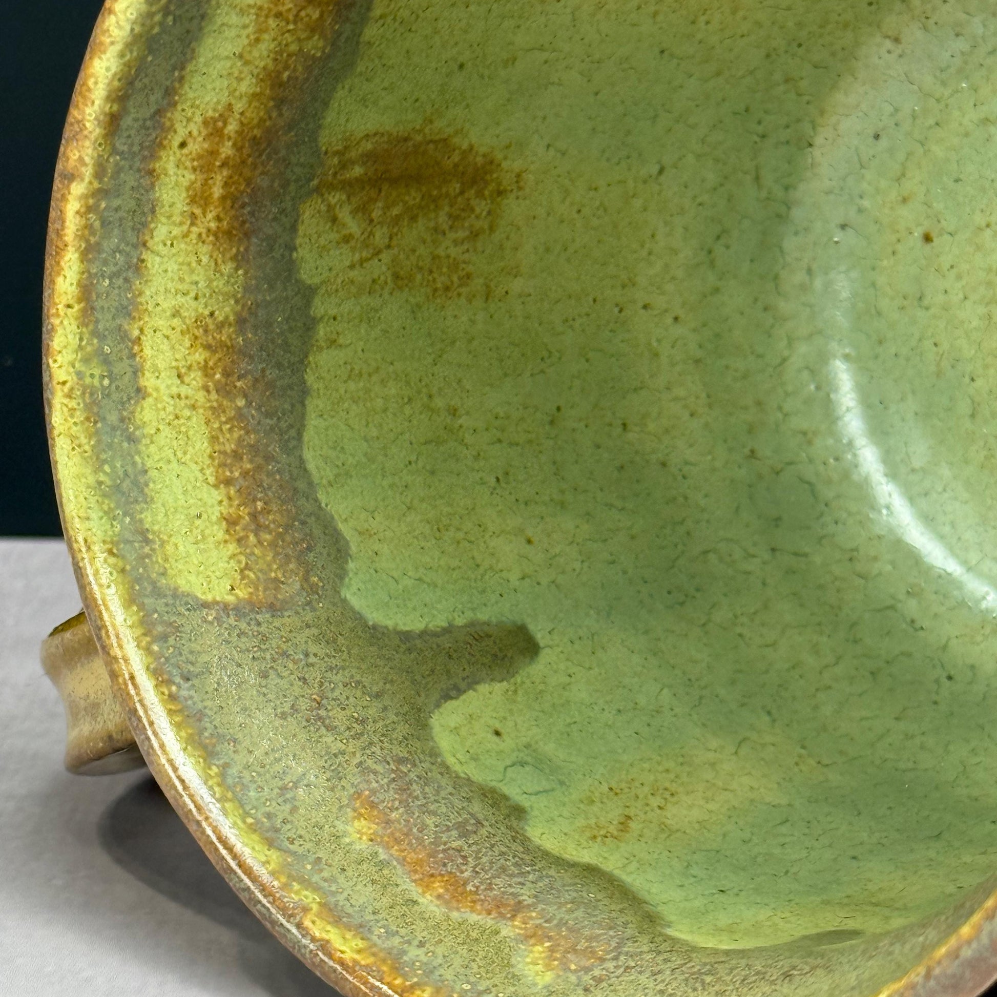 Yellow Ochre and Green Rustic Mug