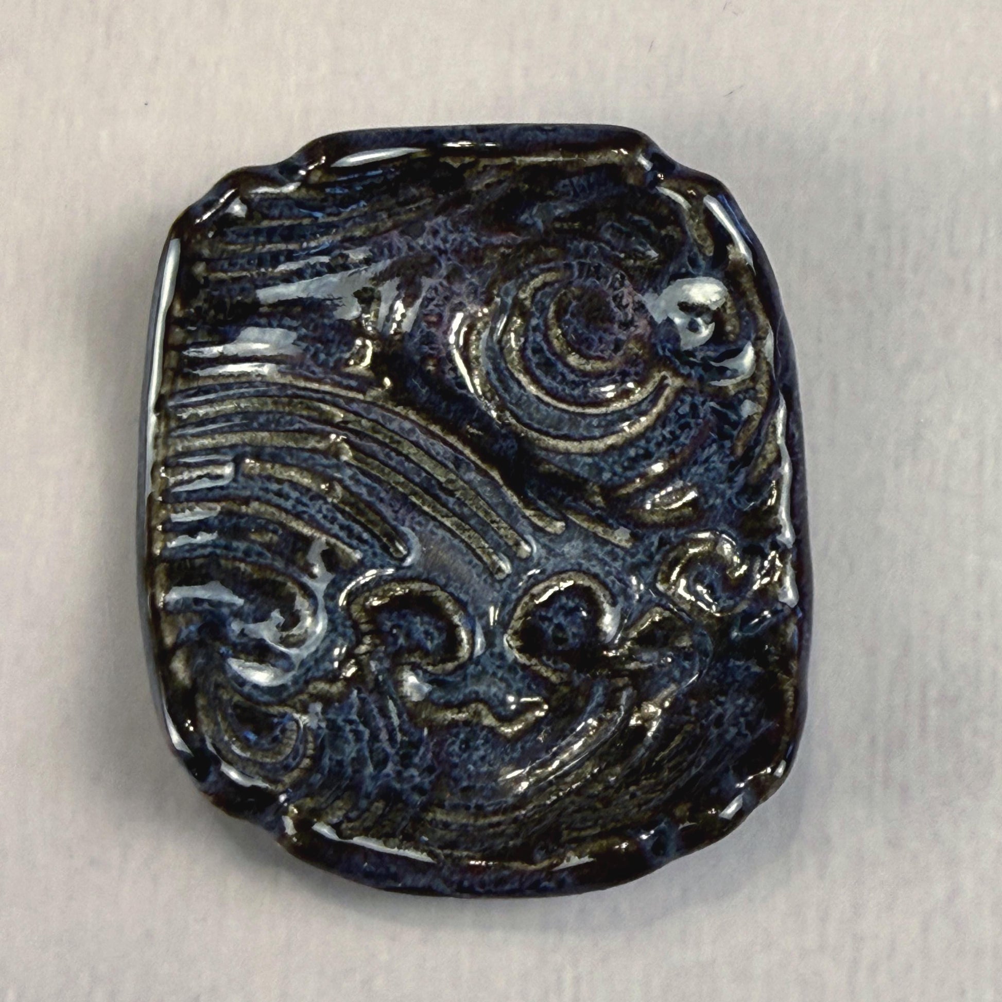 Dark Blue and Purple Wave Patterned Chopstick Rest/Tiny Spoon Rest