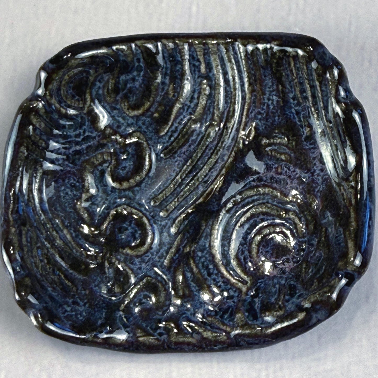Dark Blue and Purple Wave Patterned Chopstick Rest/Tiny Spoon Rest