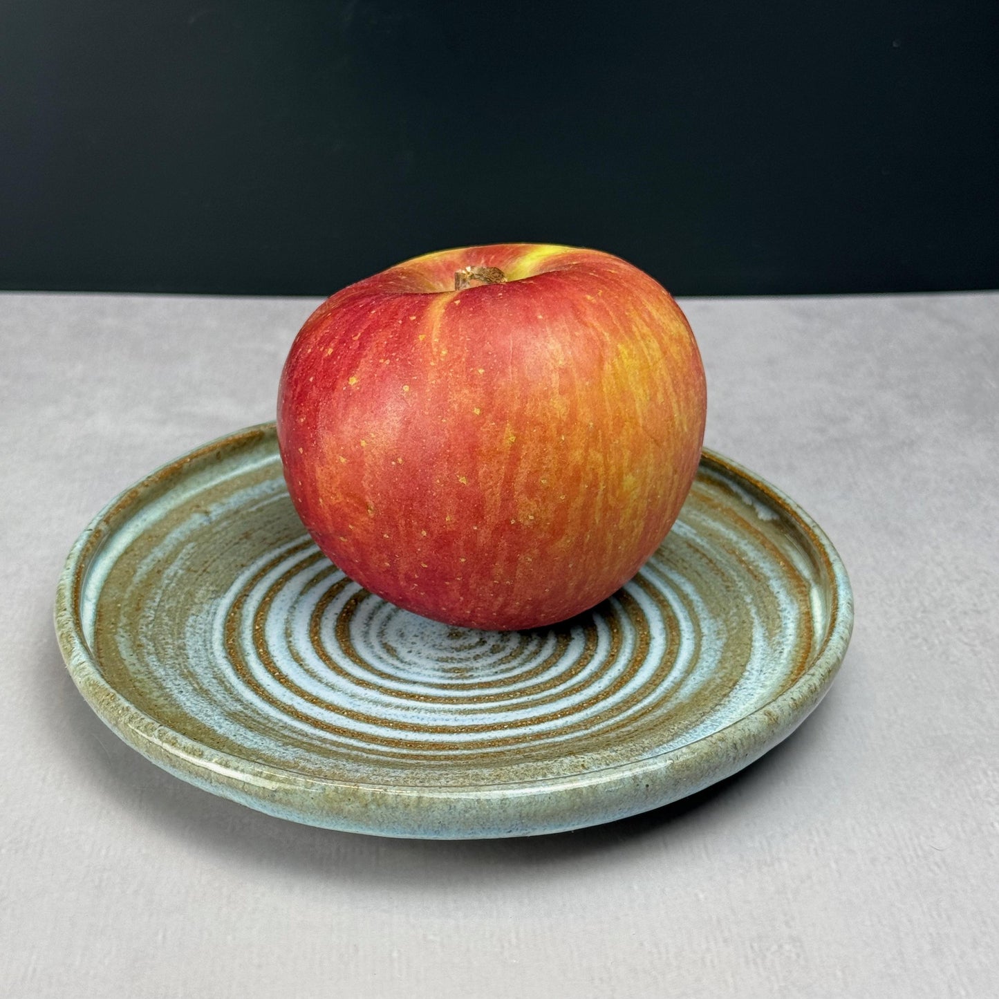 Blue and White Brown Stoneware Plate/Spoon Rest
