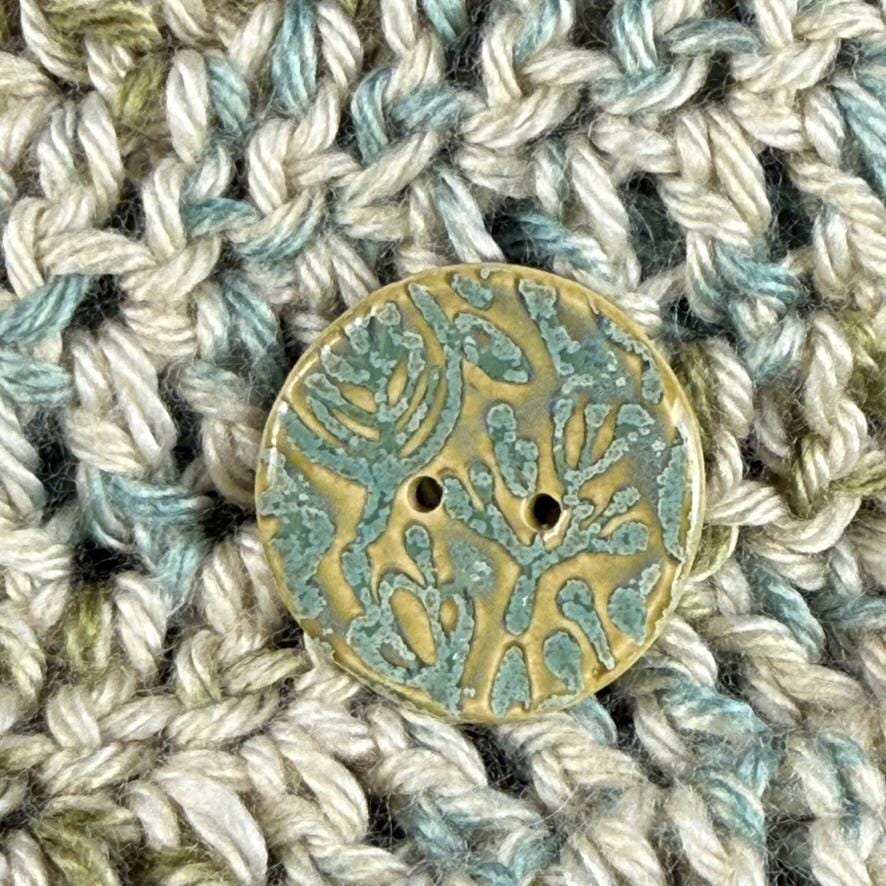 Bright Green and Aqua Round Ceramic Buttons