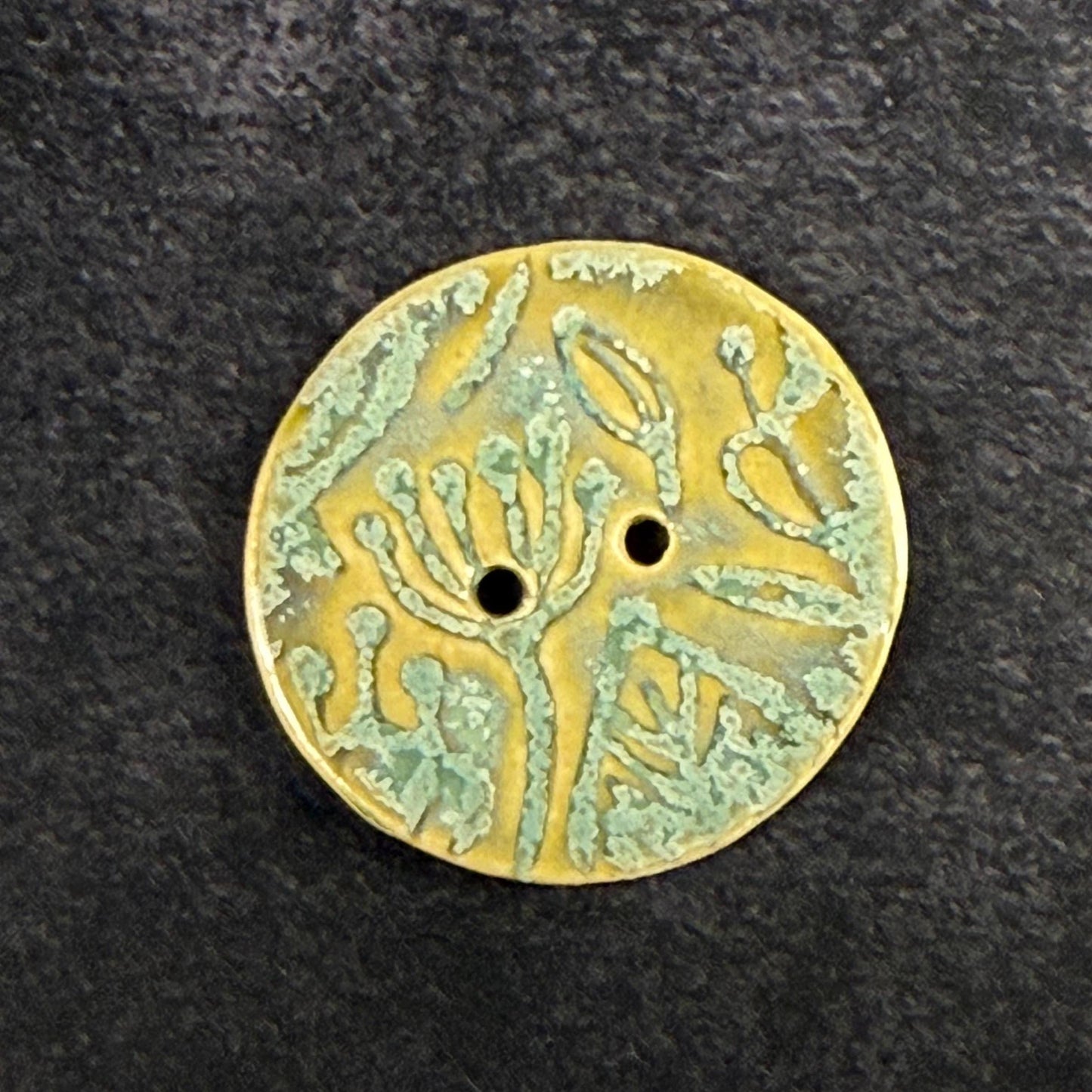 Bright Green and Aqua Round Ceramic Buttons