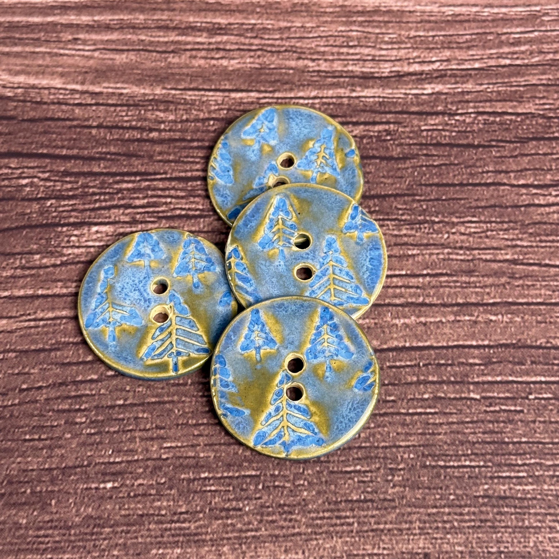 Evergreens in Blue Round Button