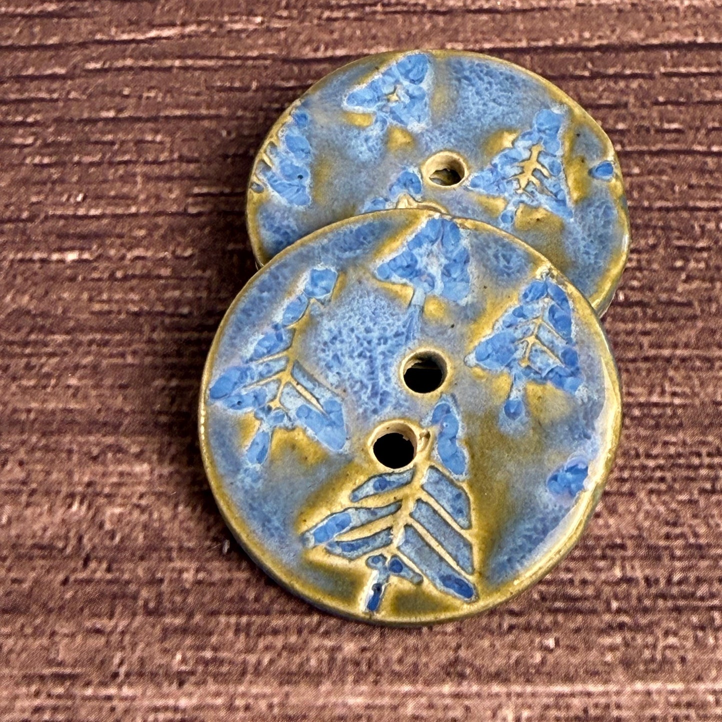 Evergreens in Blue Round Button