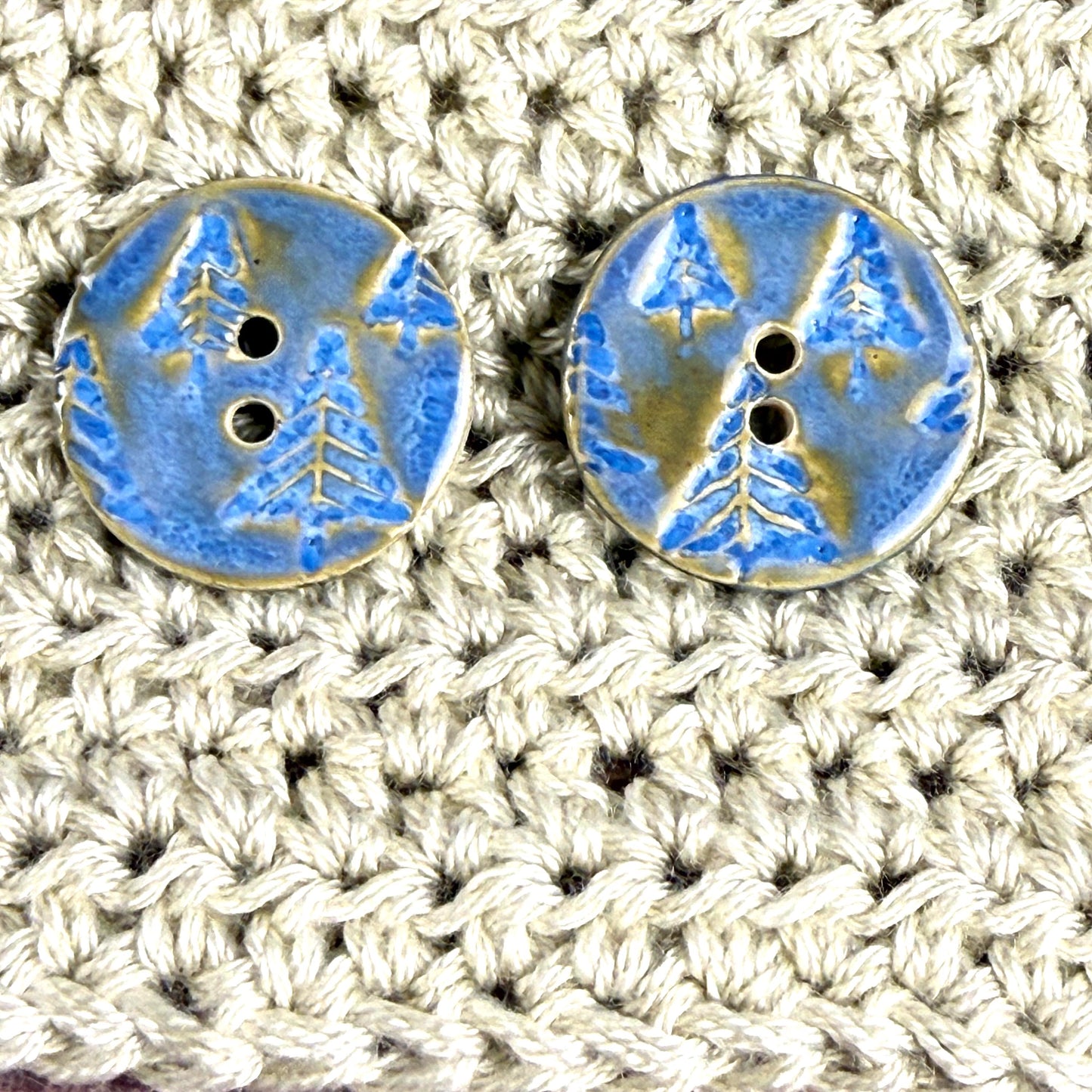 Evergreens in Blue Round Button