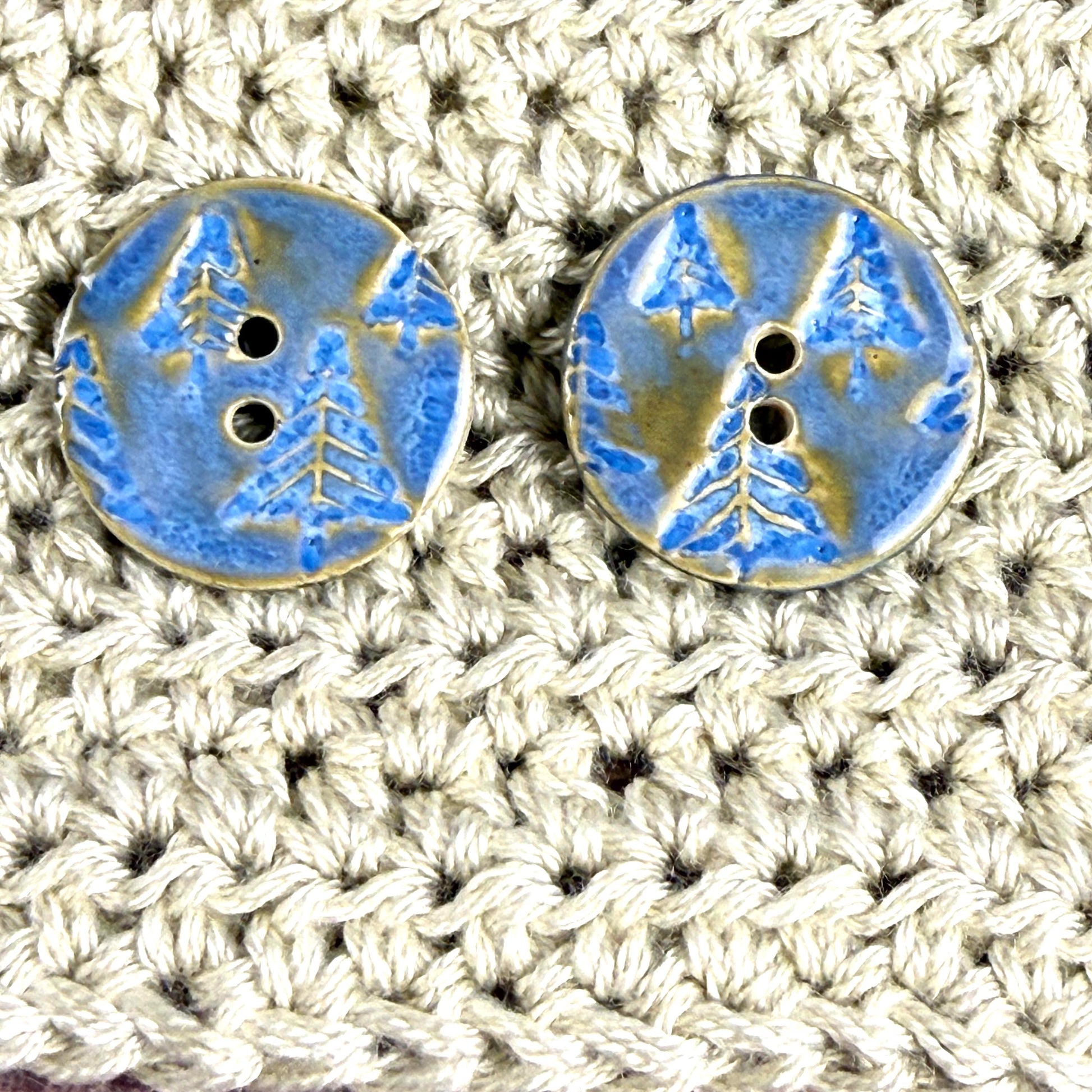 Evergreens in Blue Round Button