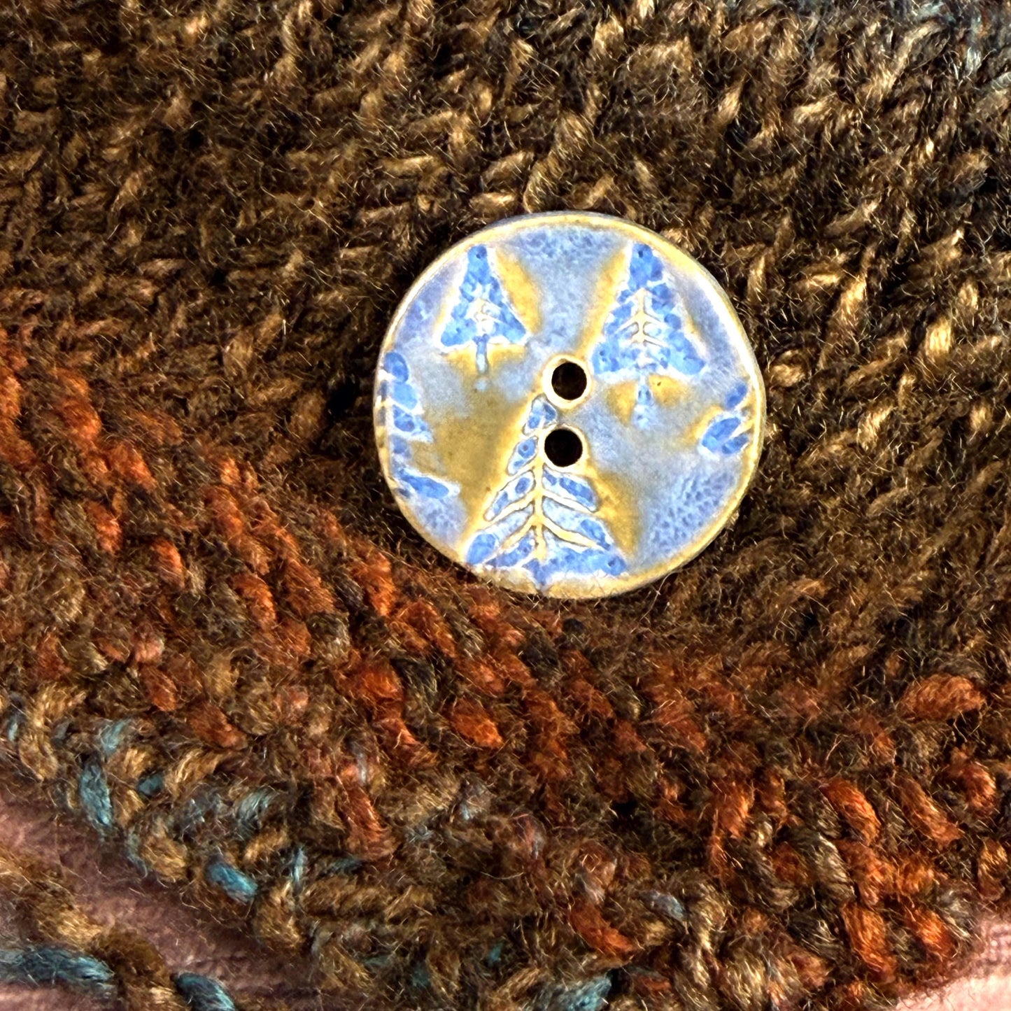 Evergreens in Blue Round Button