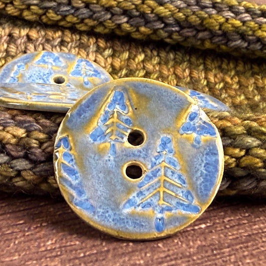 Evergreens in Blue Round Button