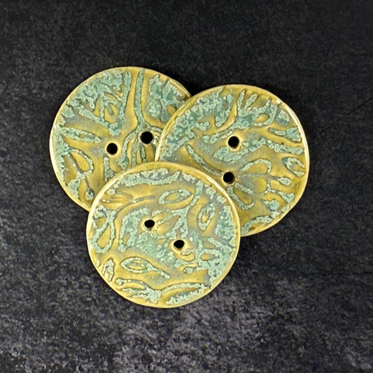 Bright Green and Aqua Round Ceramic Buttons