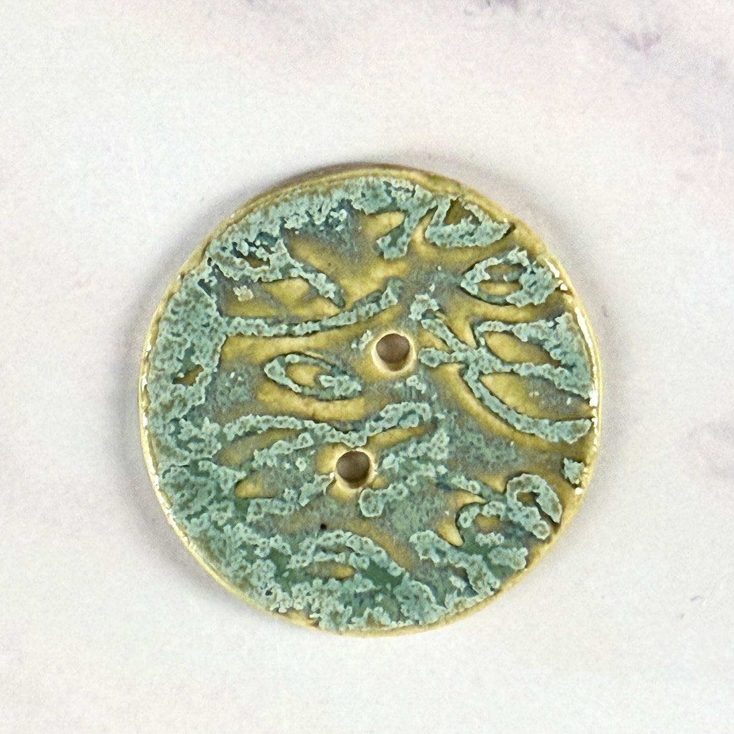 Bright Green and Aqua Round Ceramic Buttons