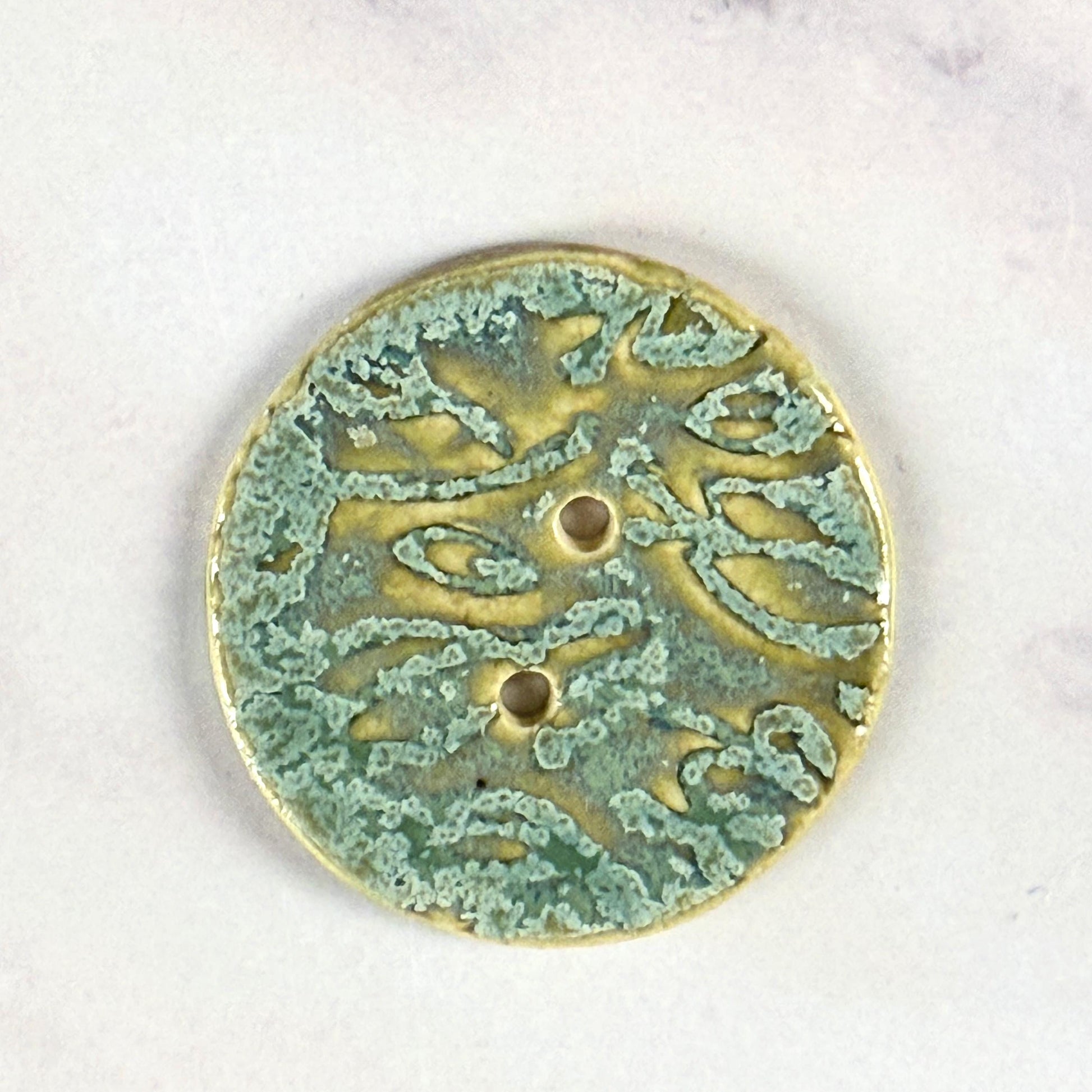 Bright Green and Aqua Round Ceramic Buttons
