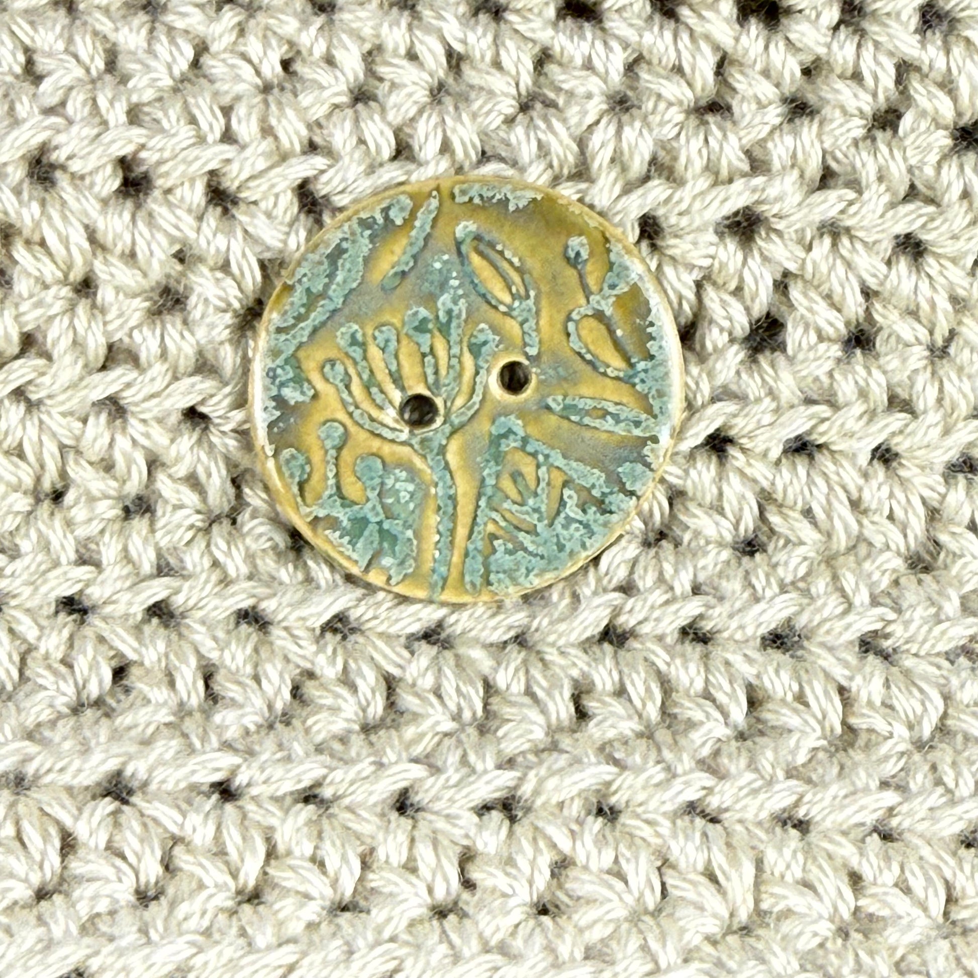 Bright Green and Aqua Round Ceramic Buttons