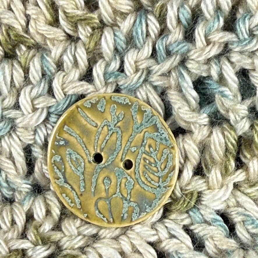 Bright Green and Aqua Round Ceramic Buttons