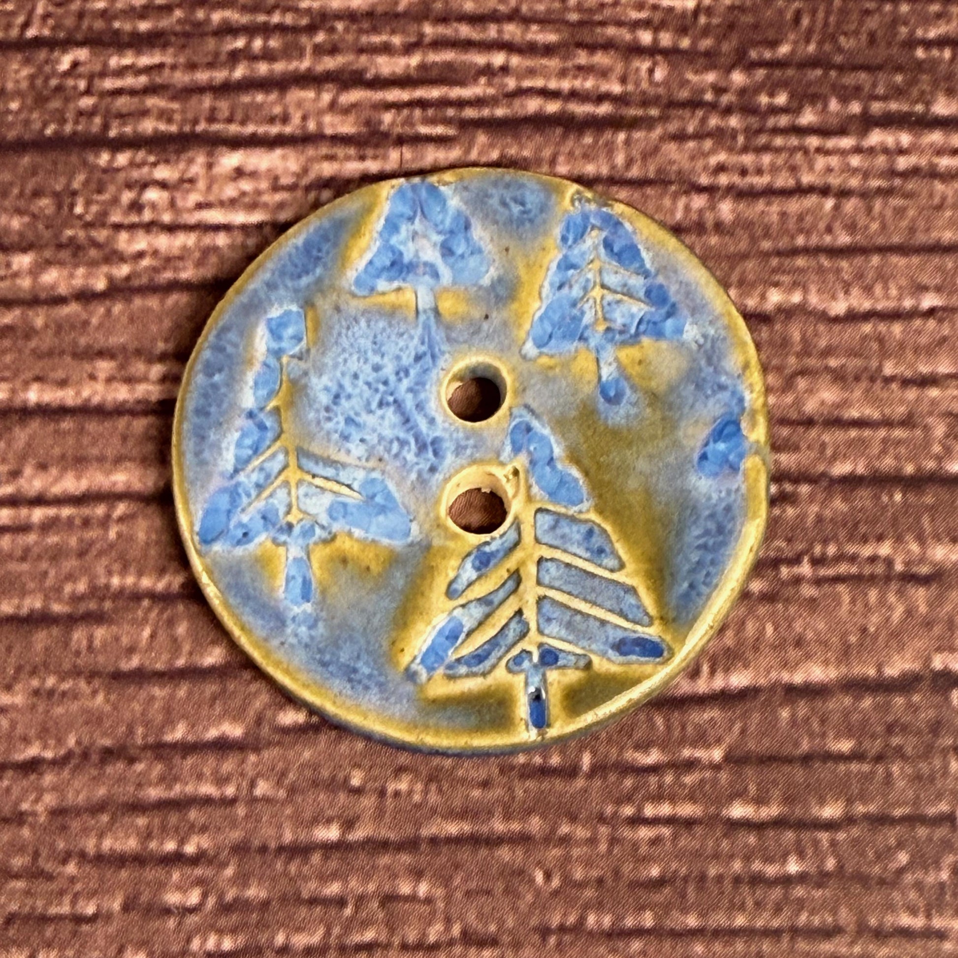 Evergreens in Blue Round Button