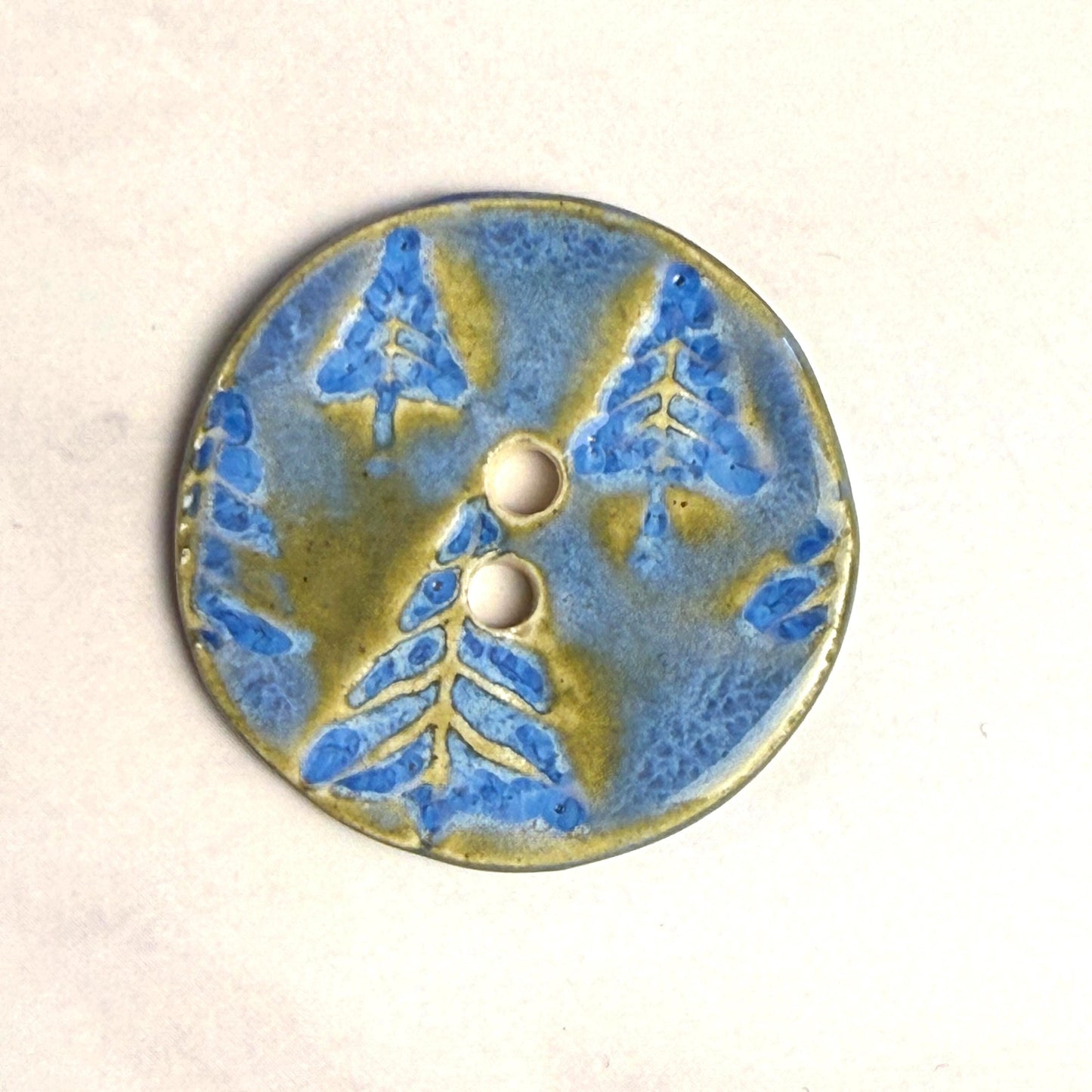Evergreens in Blue Round Button