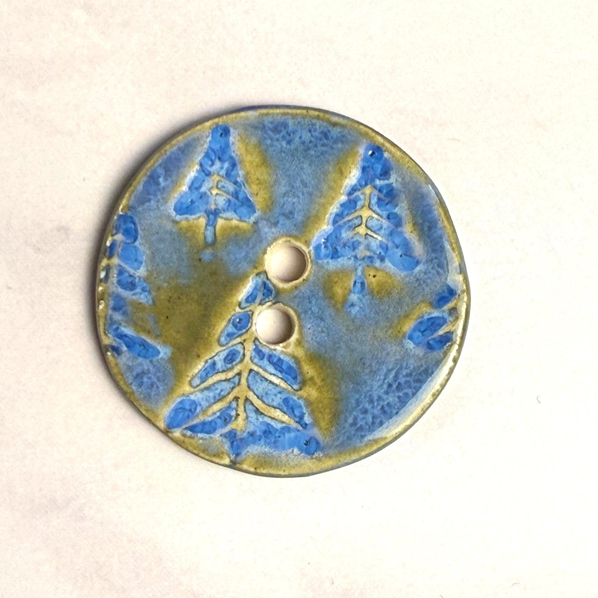 Evergreens in Blue Round Button