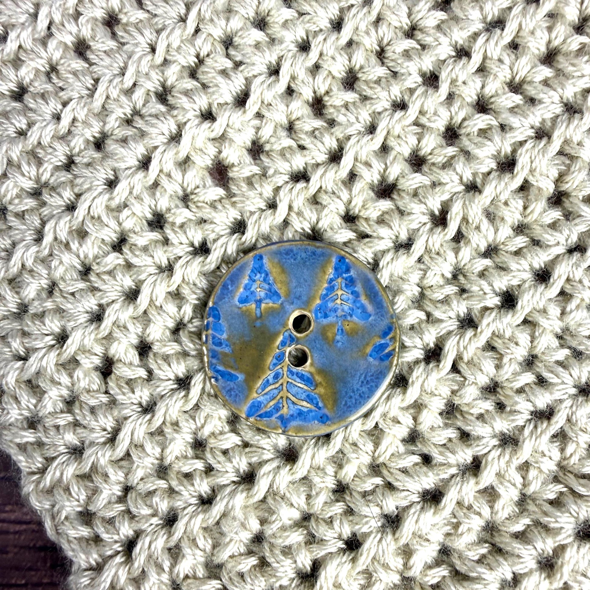 Evergreens in Blue Round Button