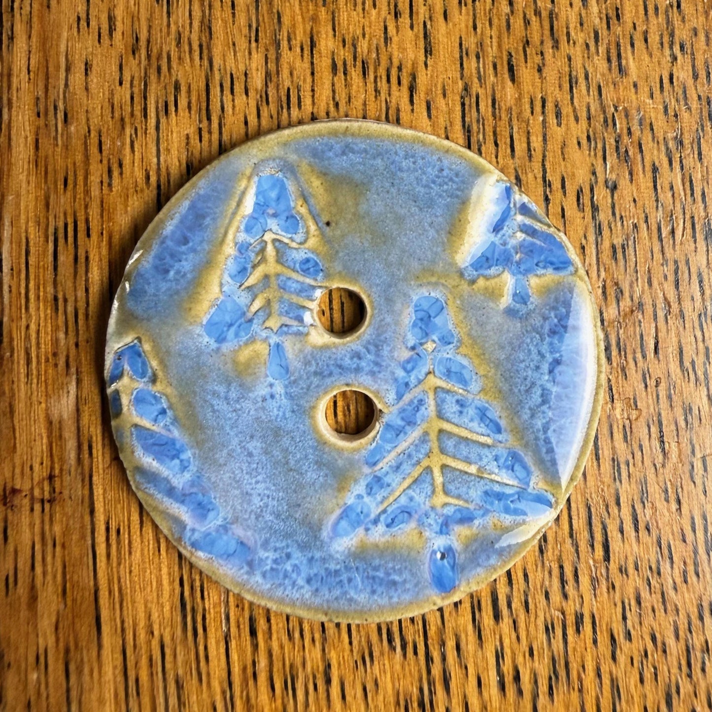 Evergreens in Blue Round Button