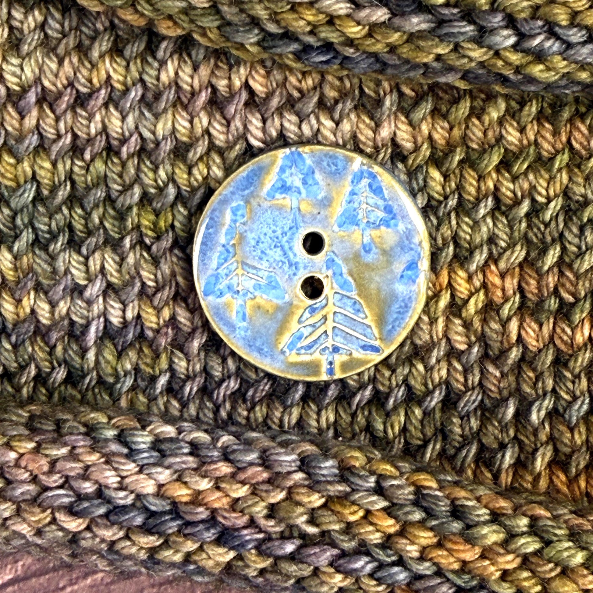 Evergreens in Blue Round Button