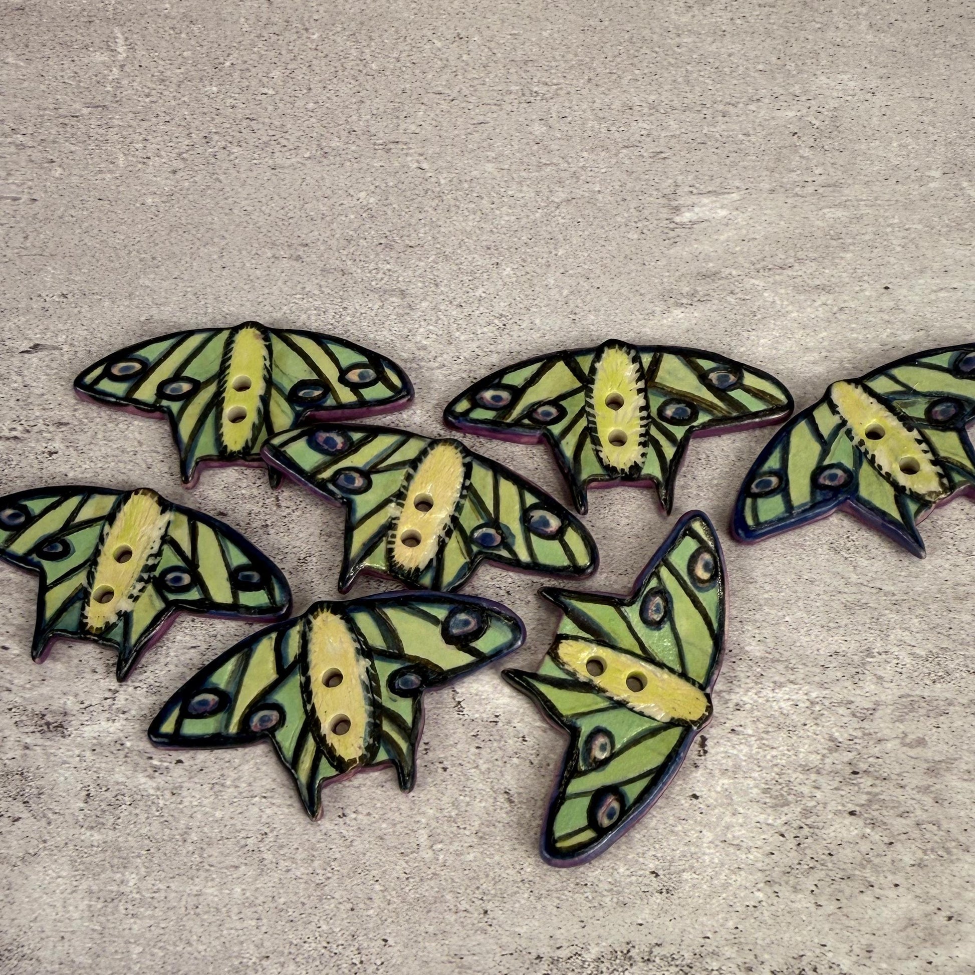Luna Moth Ceramic Button