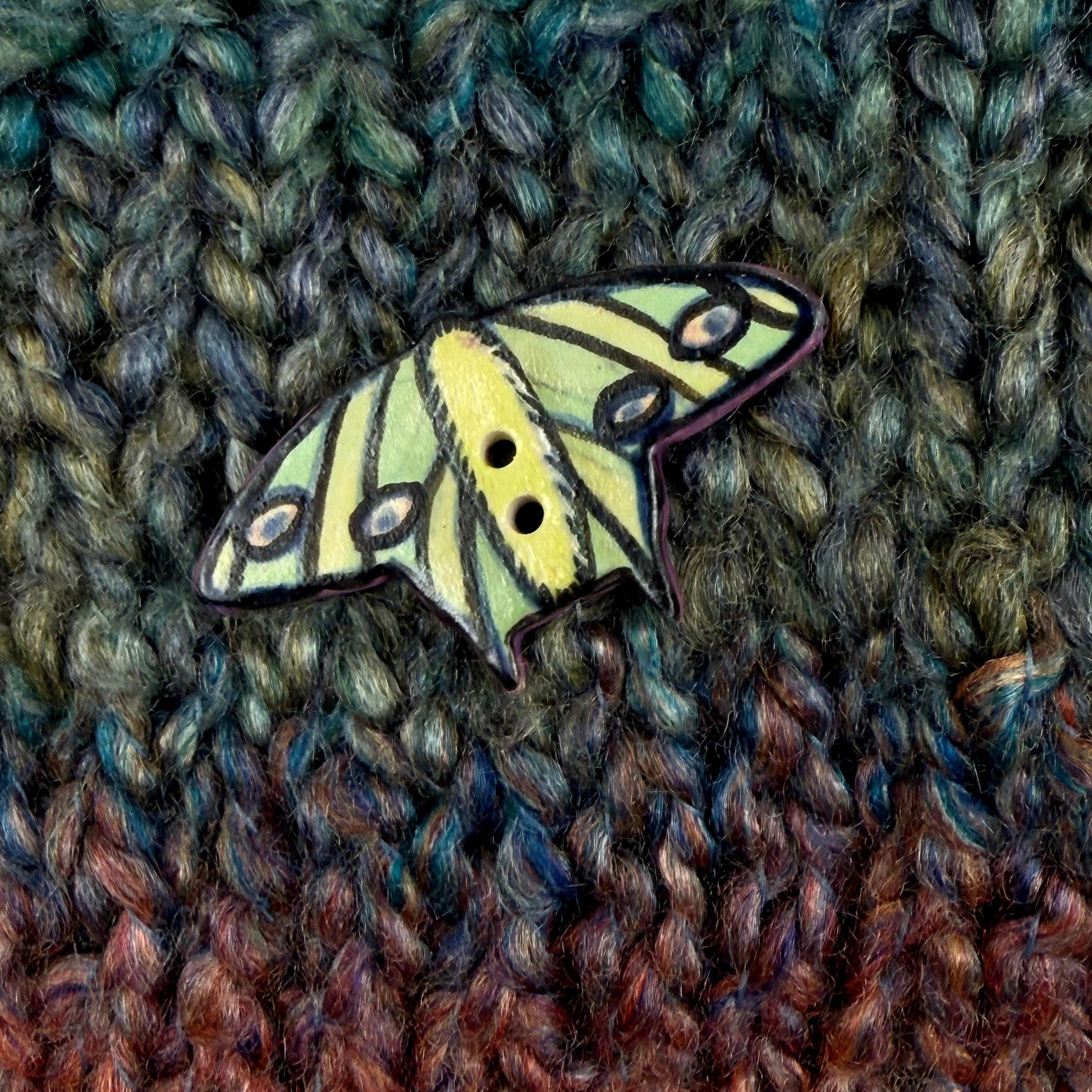 Luna Moth Ceramic Button