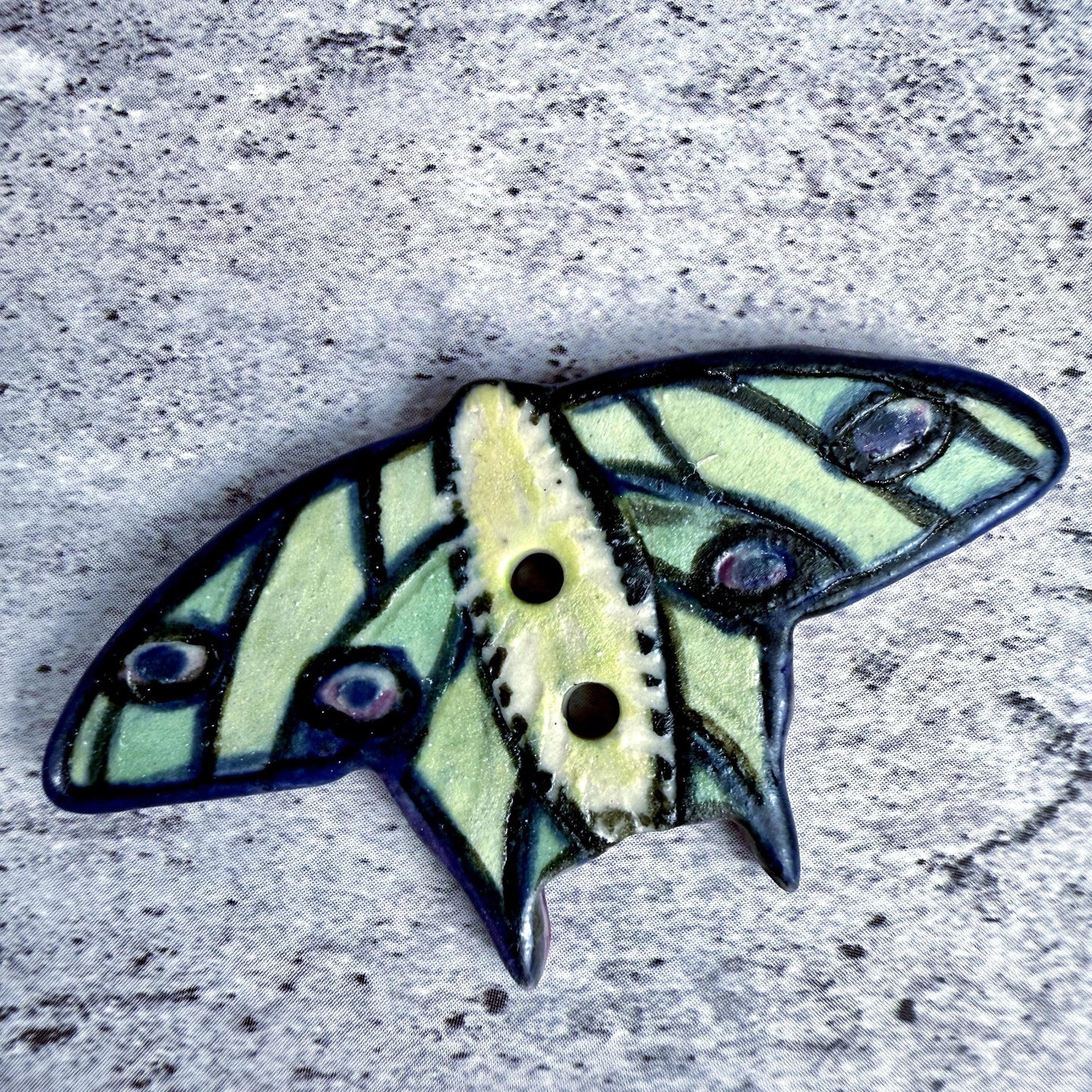 Luna Moth Ceramic Button