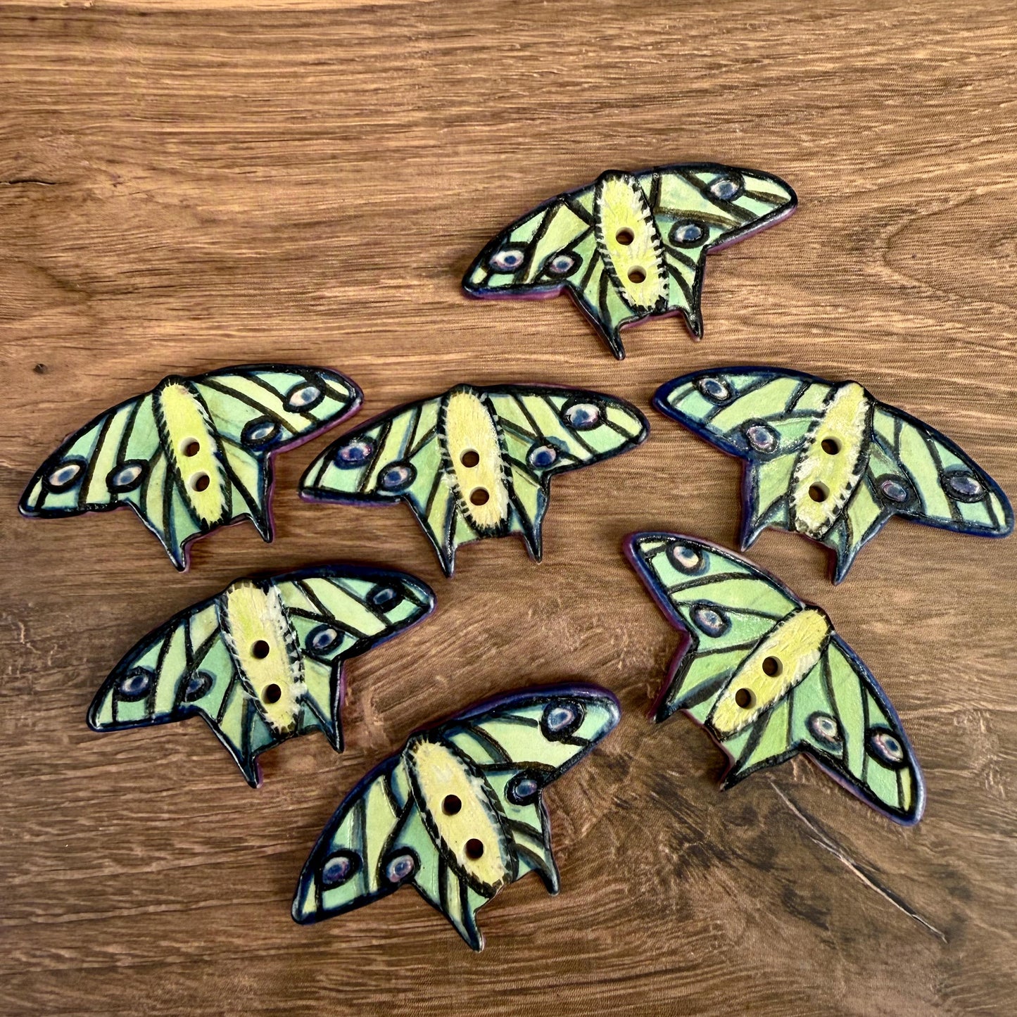 Luna Moth Ceramic Button