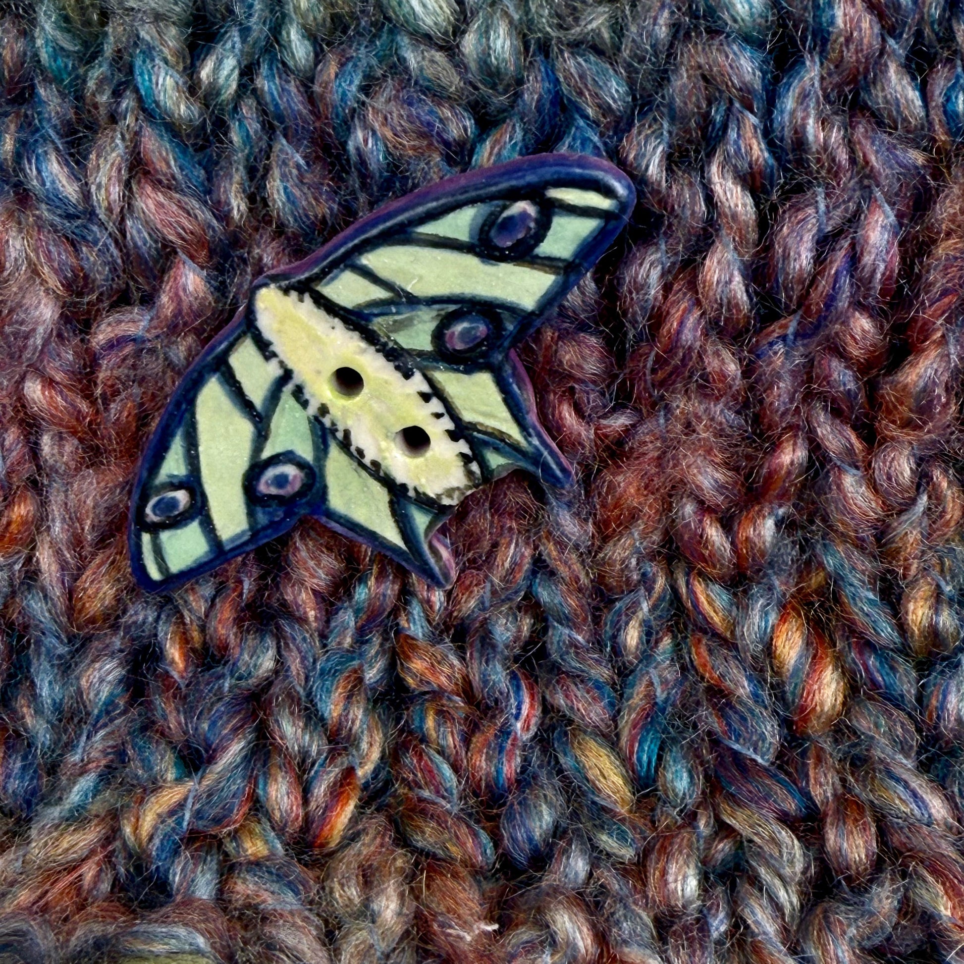 Luna Moth Ceramic Button