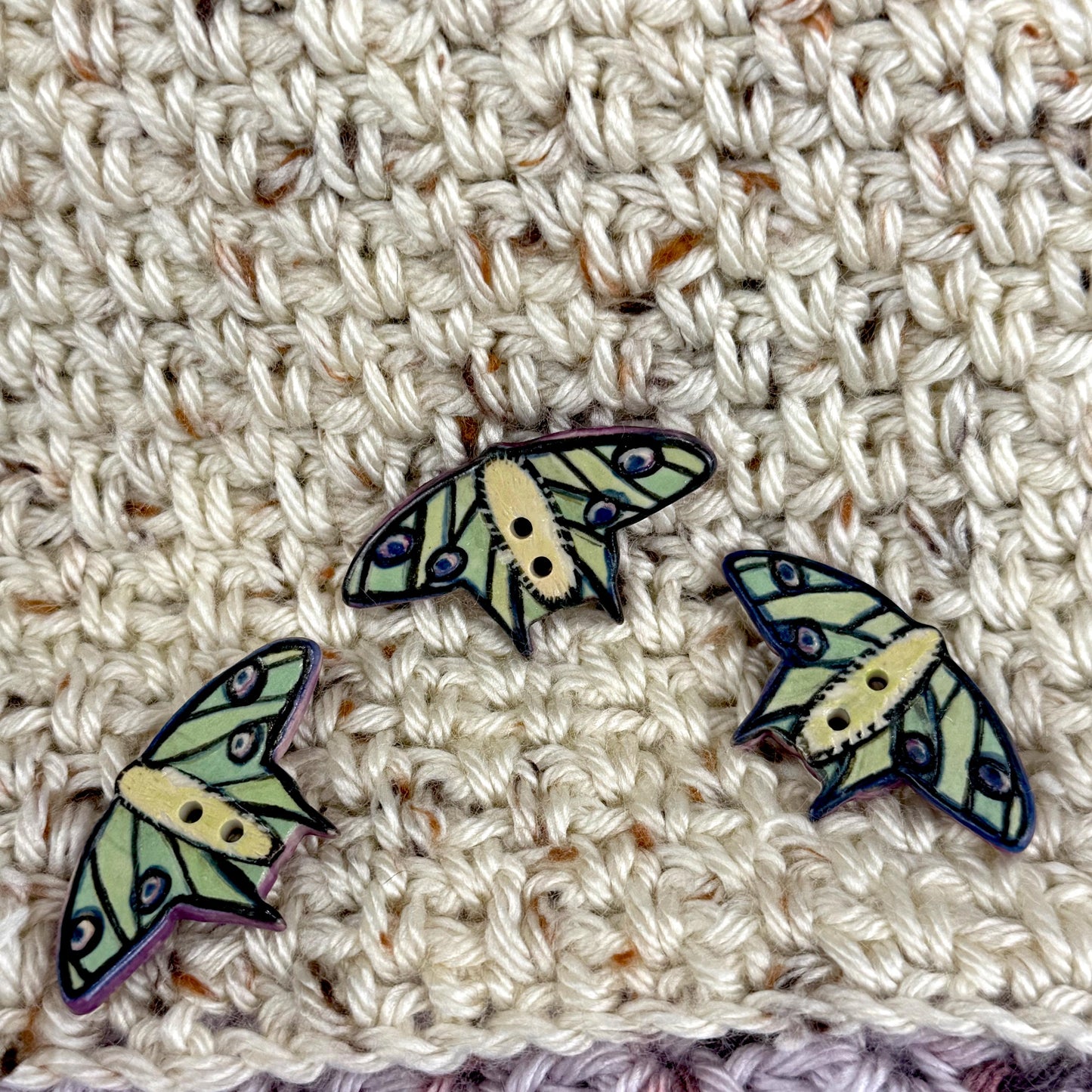 Luna Moth Ceramic Button