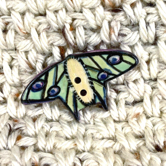 Luna Moth Ceramic Button