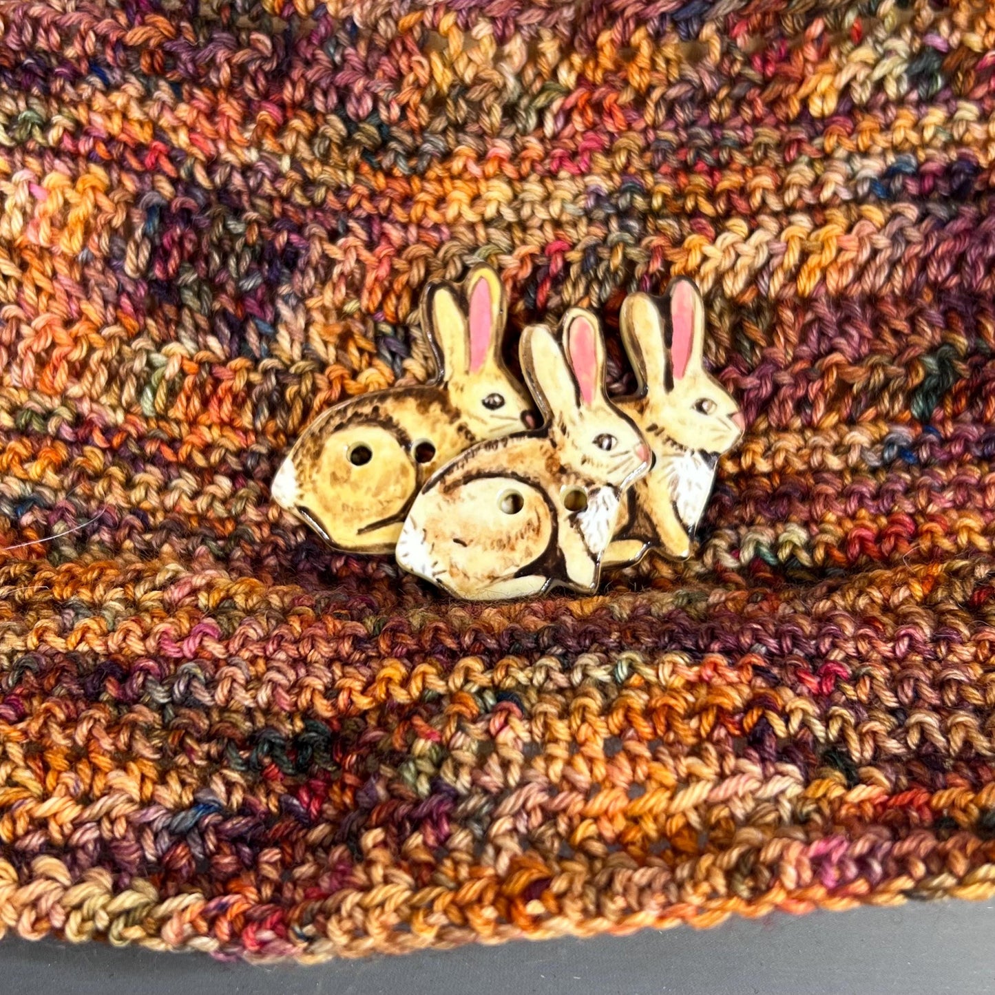 Light Brown Bunny with Long Ears Button
