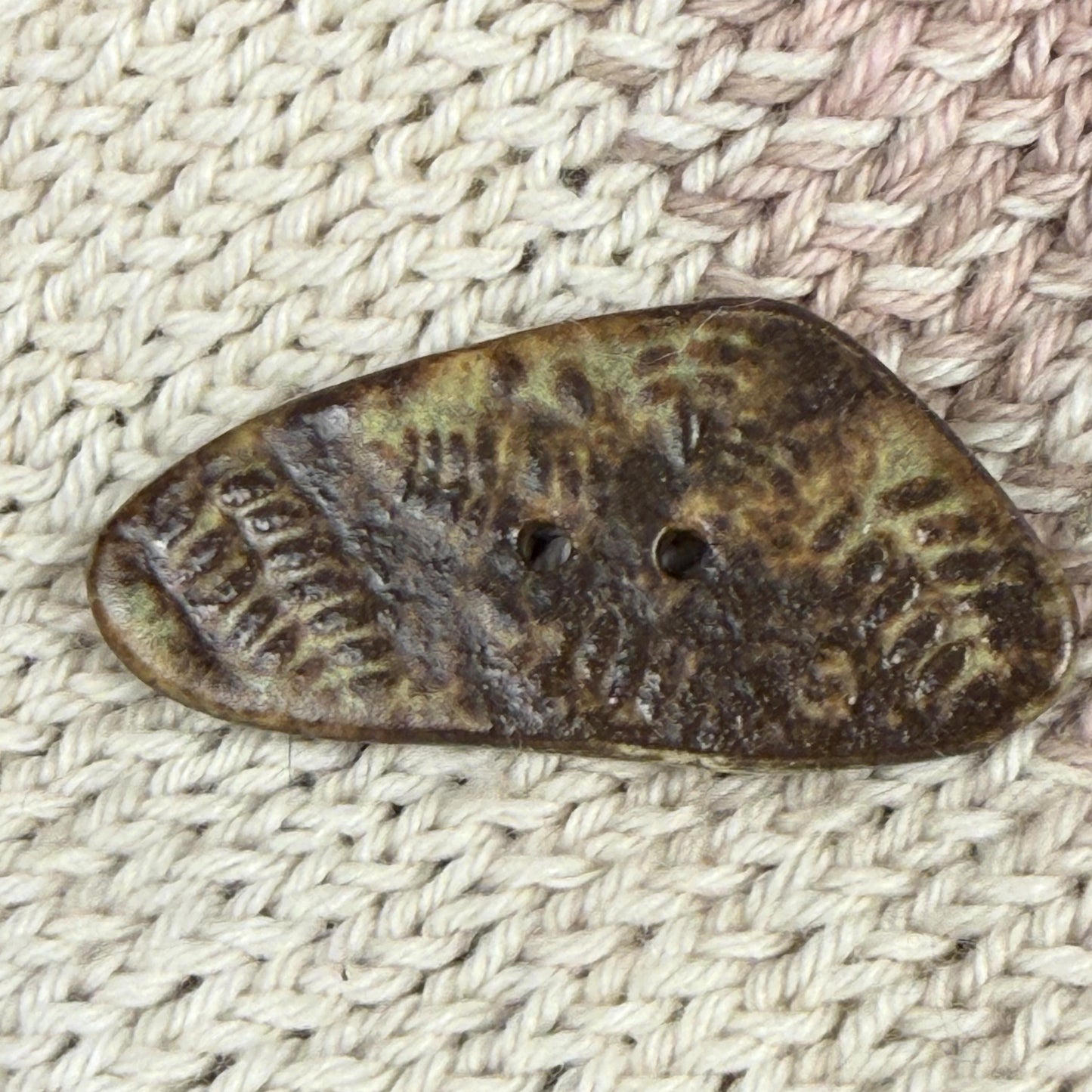 Gold and Brown Matte Fern Pattern Buttons