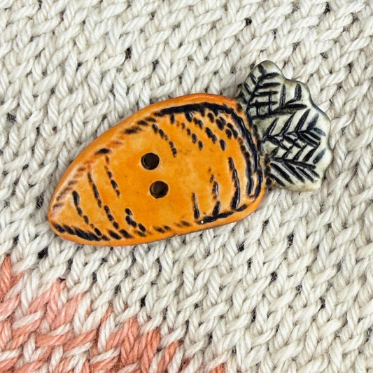 Orange Carrot Ceramic Button