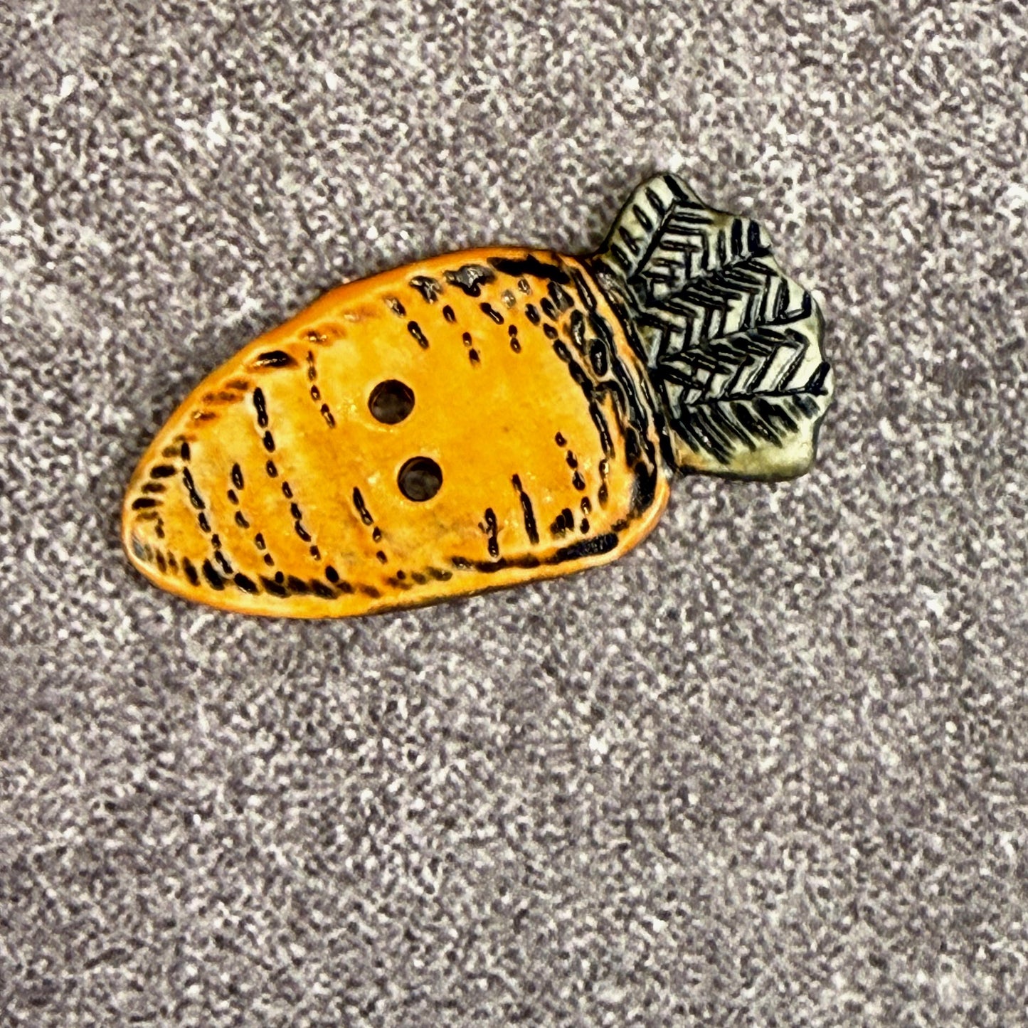 Orange Carrot Ceramic Button