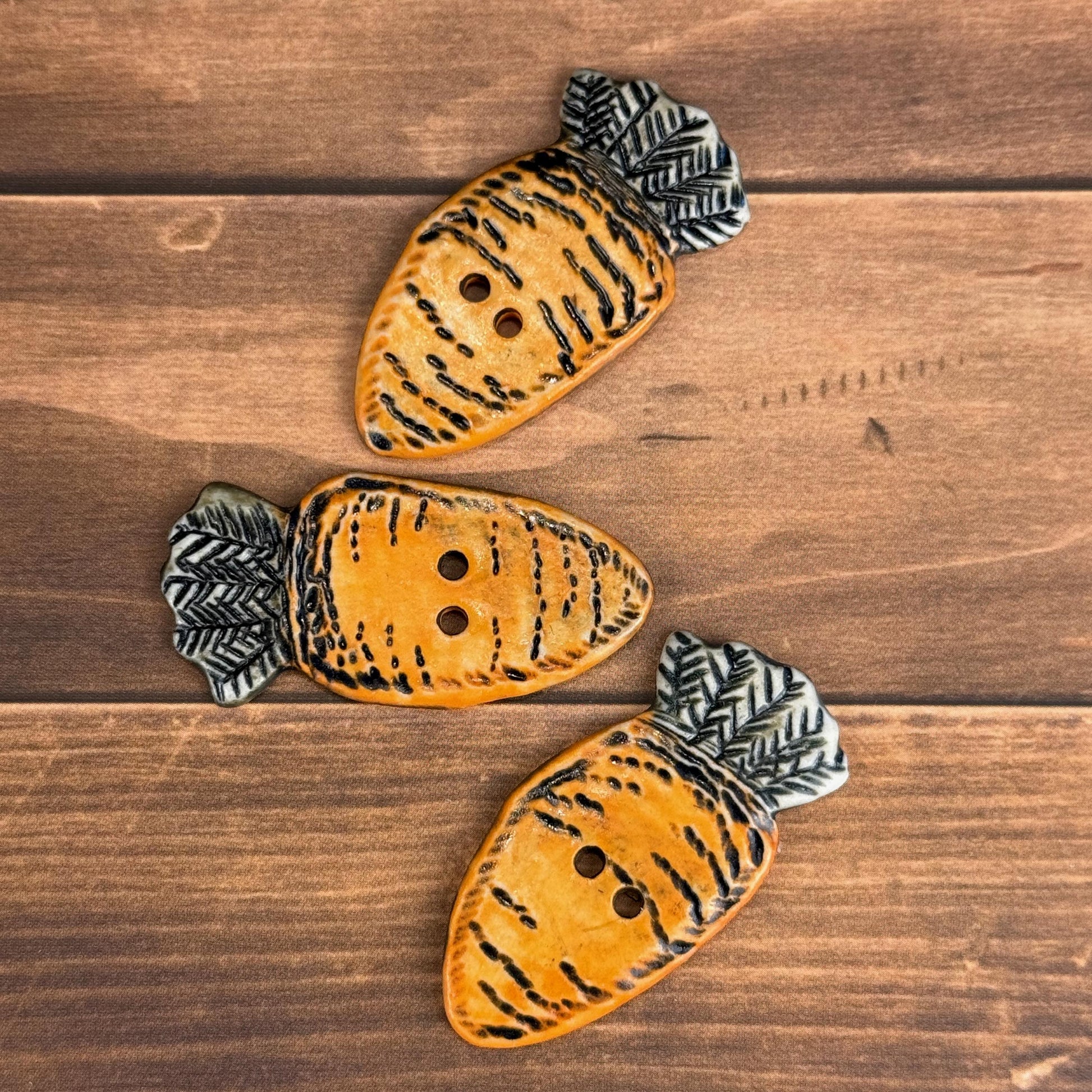 Orange Carrot Ceramic Button