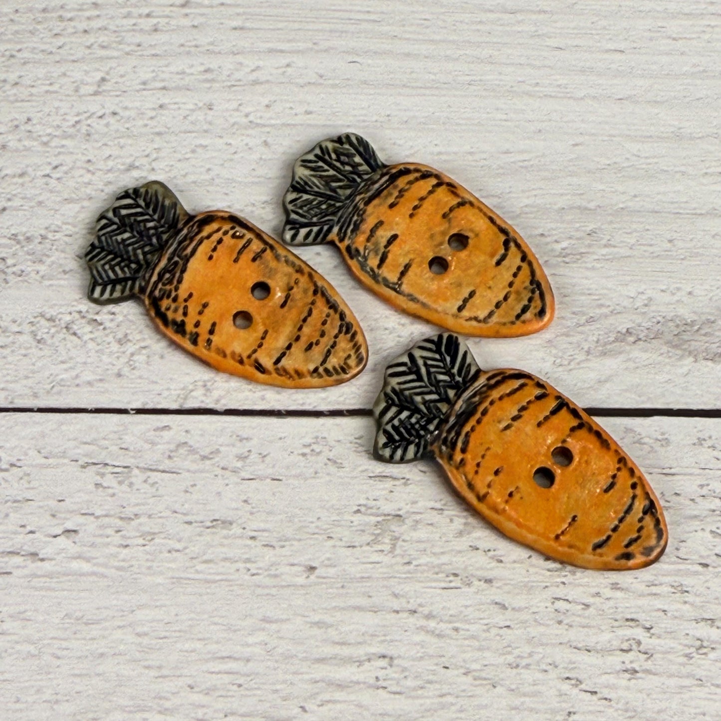 Orange Carrot Ceramic Button