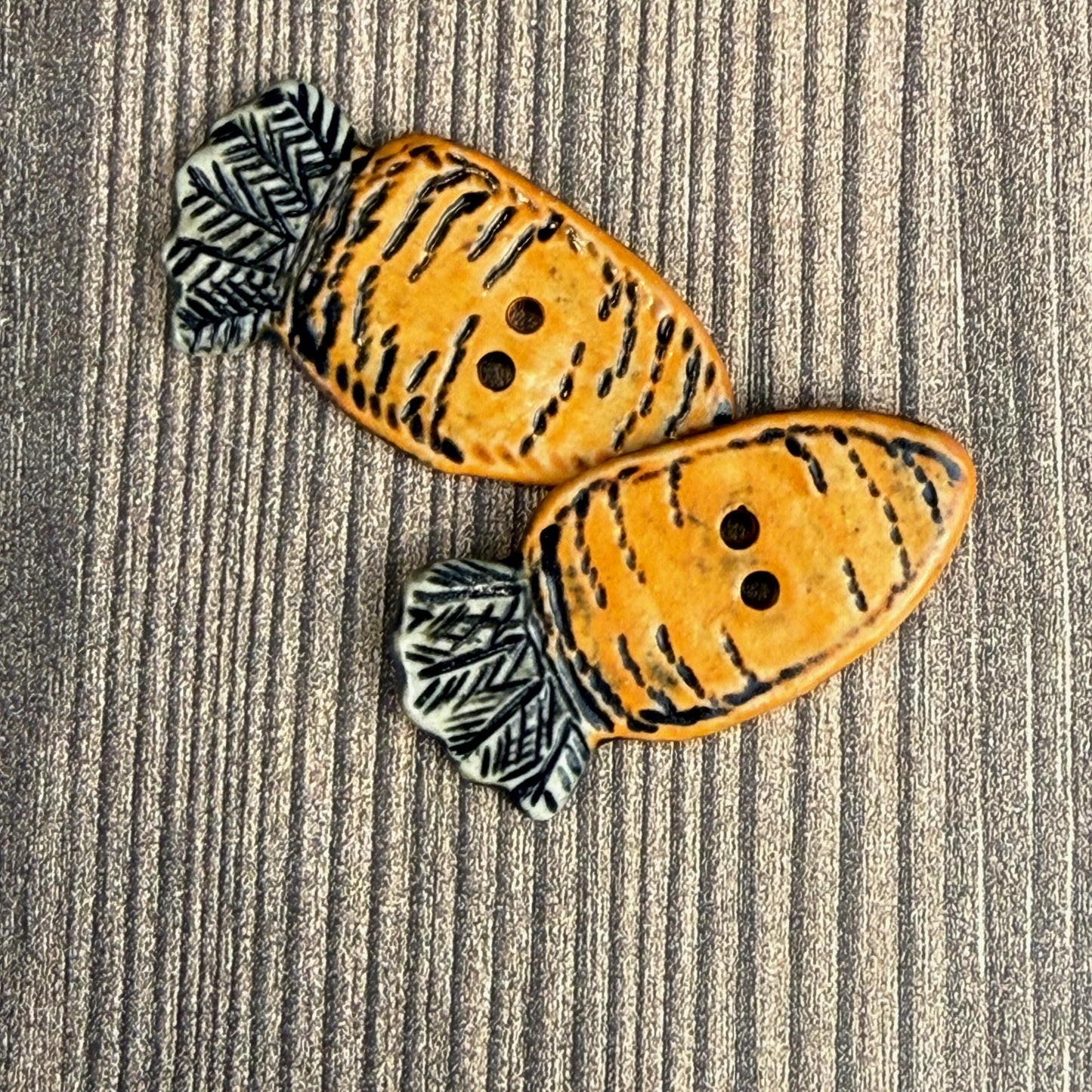 Orange Carrot Ceramic Button