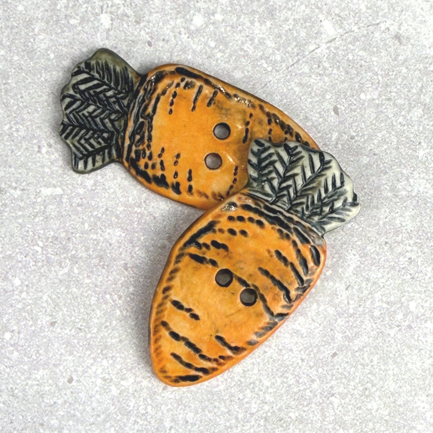 Orange Carrot Ceramic Button