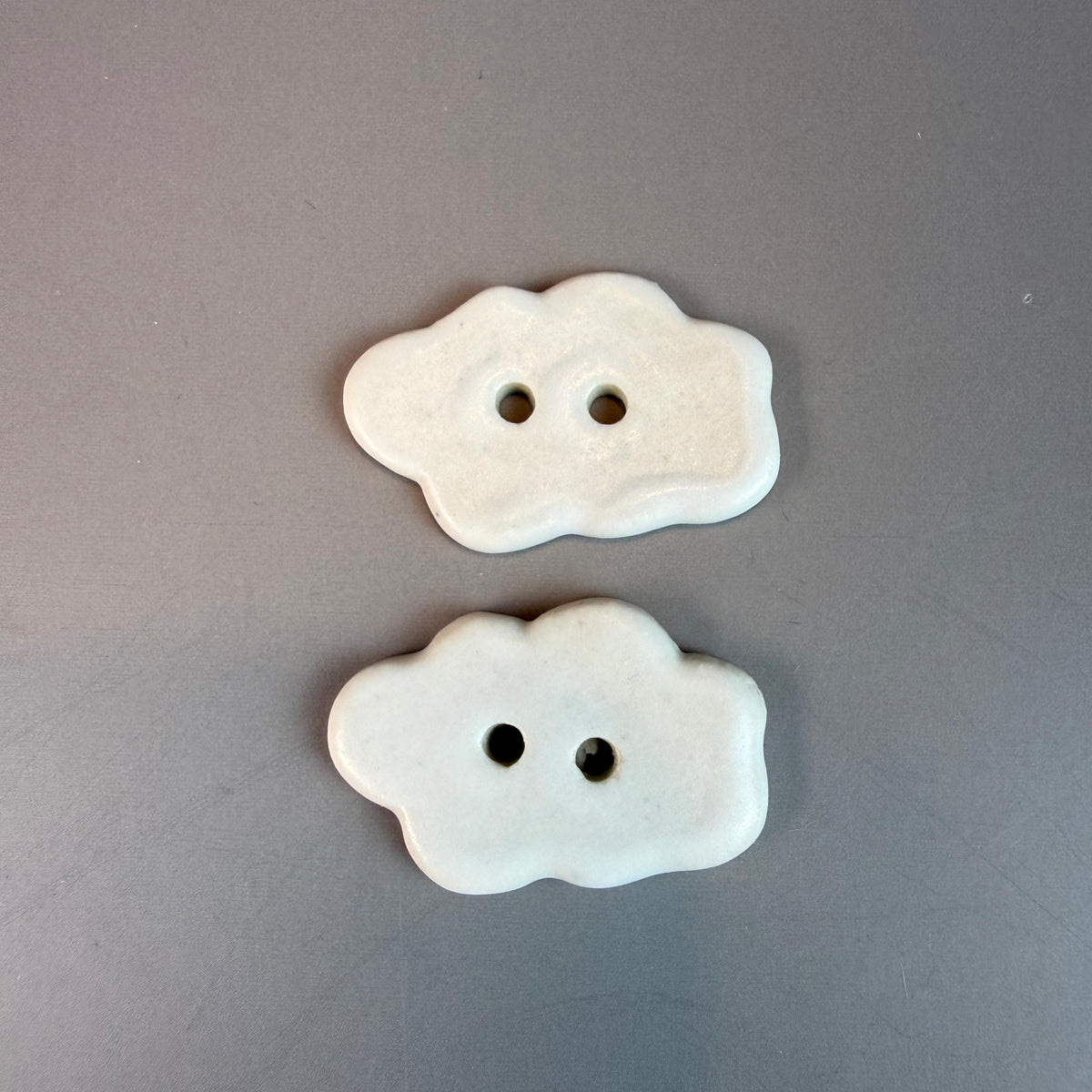 Tiny White Cloud Ceramic Buttons