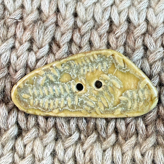Spring Ferns with Green and Gold 2 Hole Large Triangular Buttons