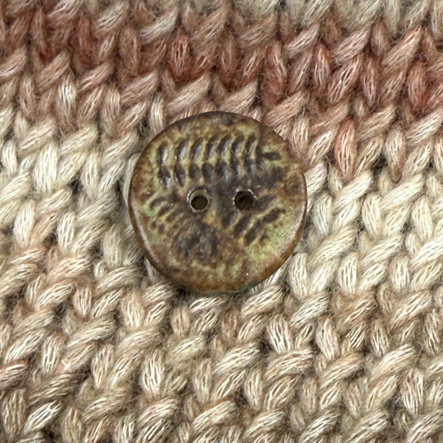 Gold and Brown Matte Fern Pattern Buttons