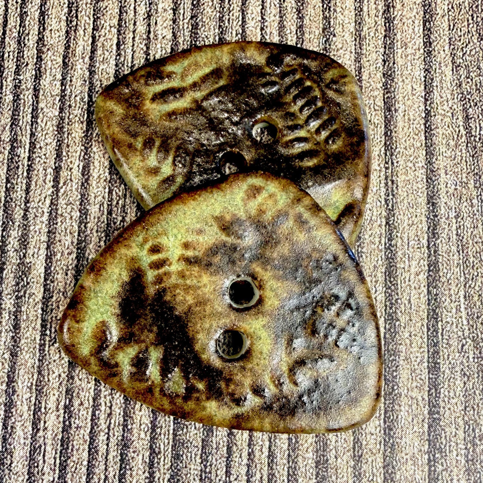 Gold and Brown Matte Fern Pattern Buttons