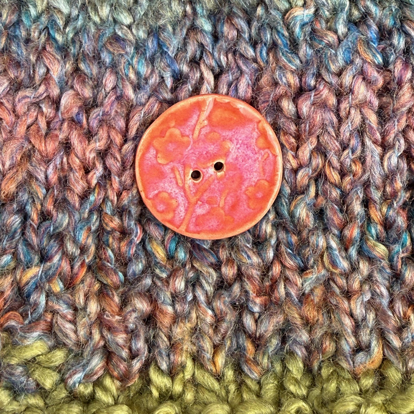 Bright Pink Cherry Blossom Patterned Ceramic Buttons