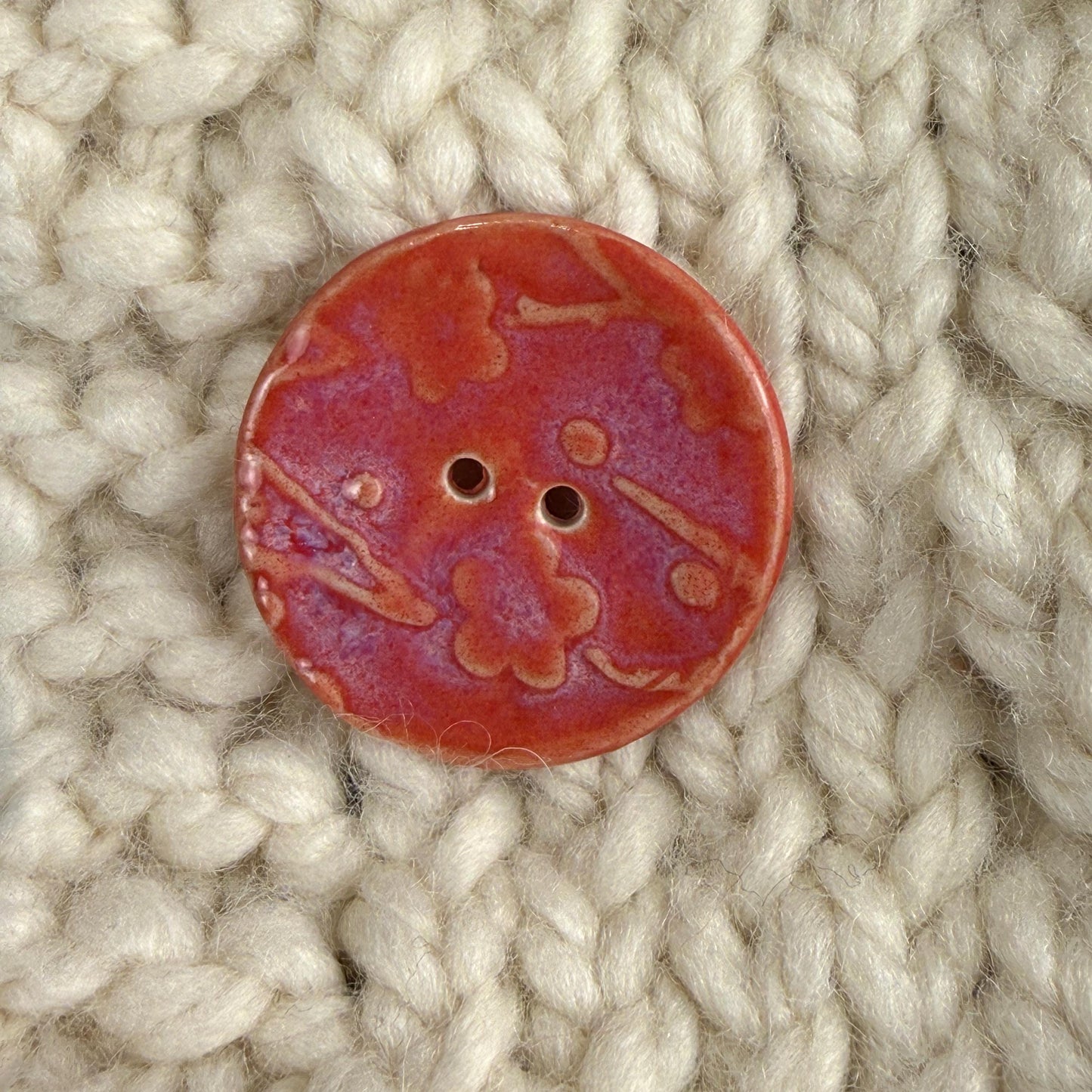 Bright Pink Cherry Blossom Patterned Ceramic Buttons